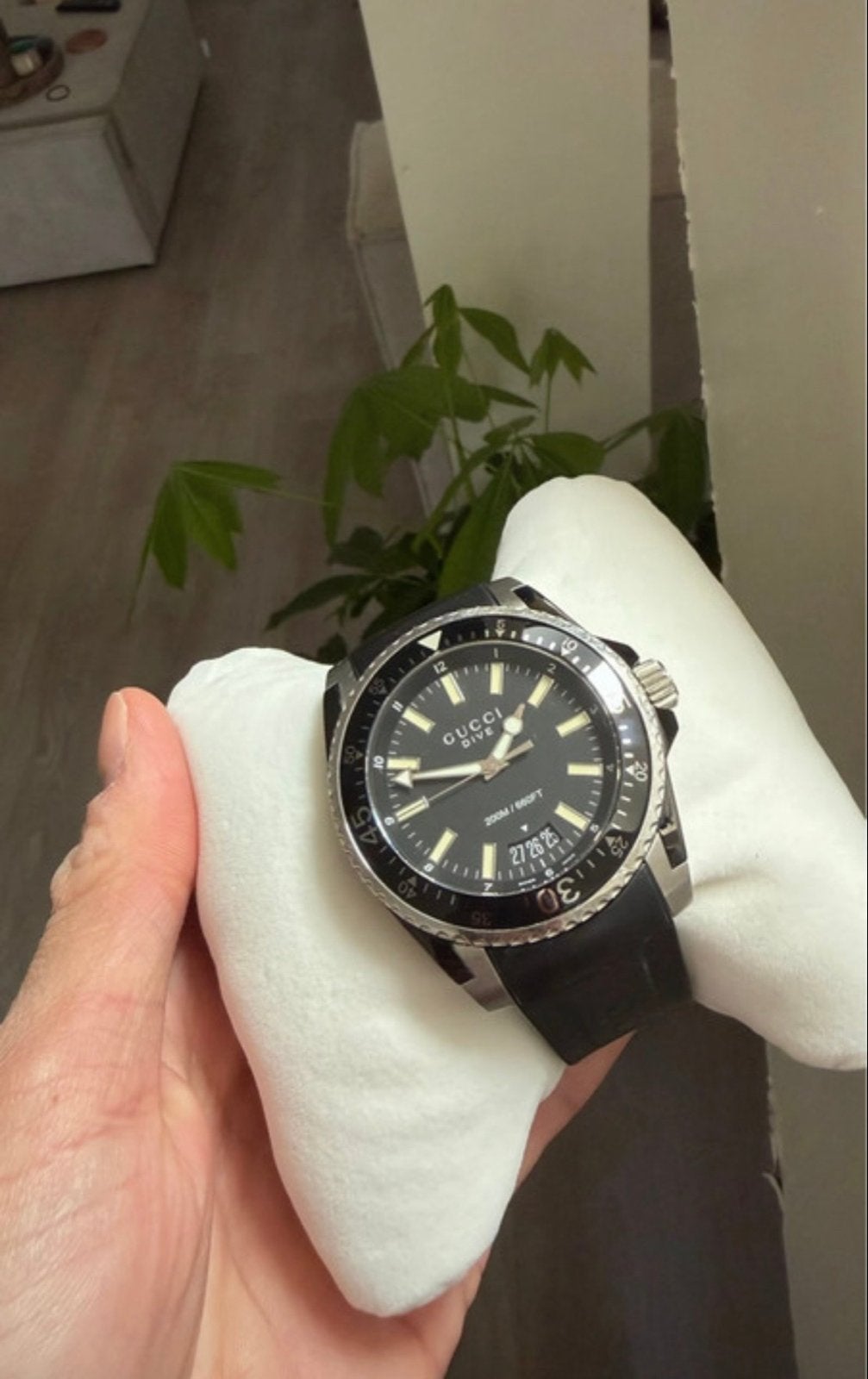Gucci Dive Herenhorloge - Zwart, Zo goed als nieuw, Overige merken, Staal, Polshorloge, Kunststof