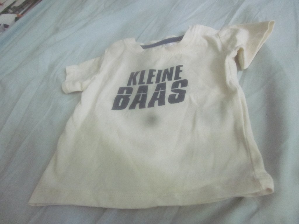 Nieuw roomkleurig/zwart shirtje Kleine Baas Prenatal maat 56, Kinderen en Baby's, Babykleding | Maat 56, Nieuw, Ophalen of Verzenden