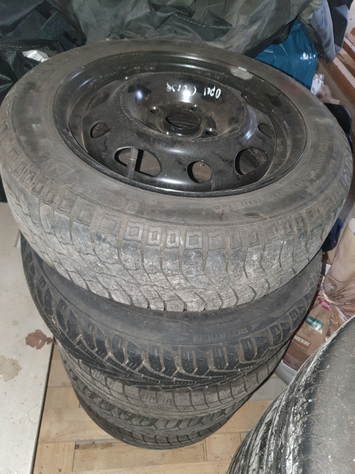 set van 4 stalen velgen 4x100  € 50,-, Ophalen, Gebruikt