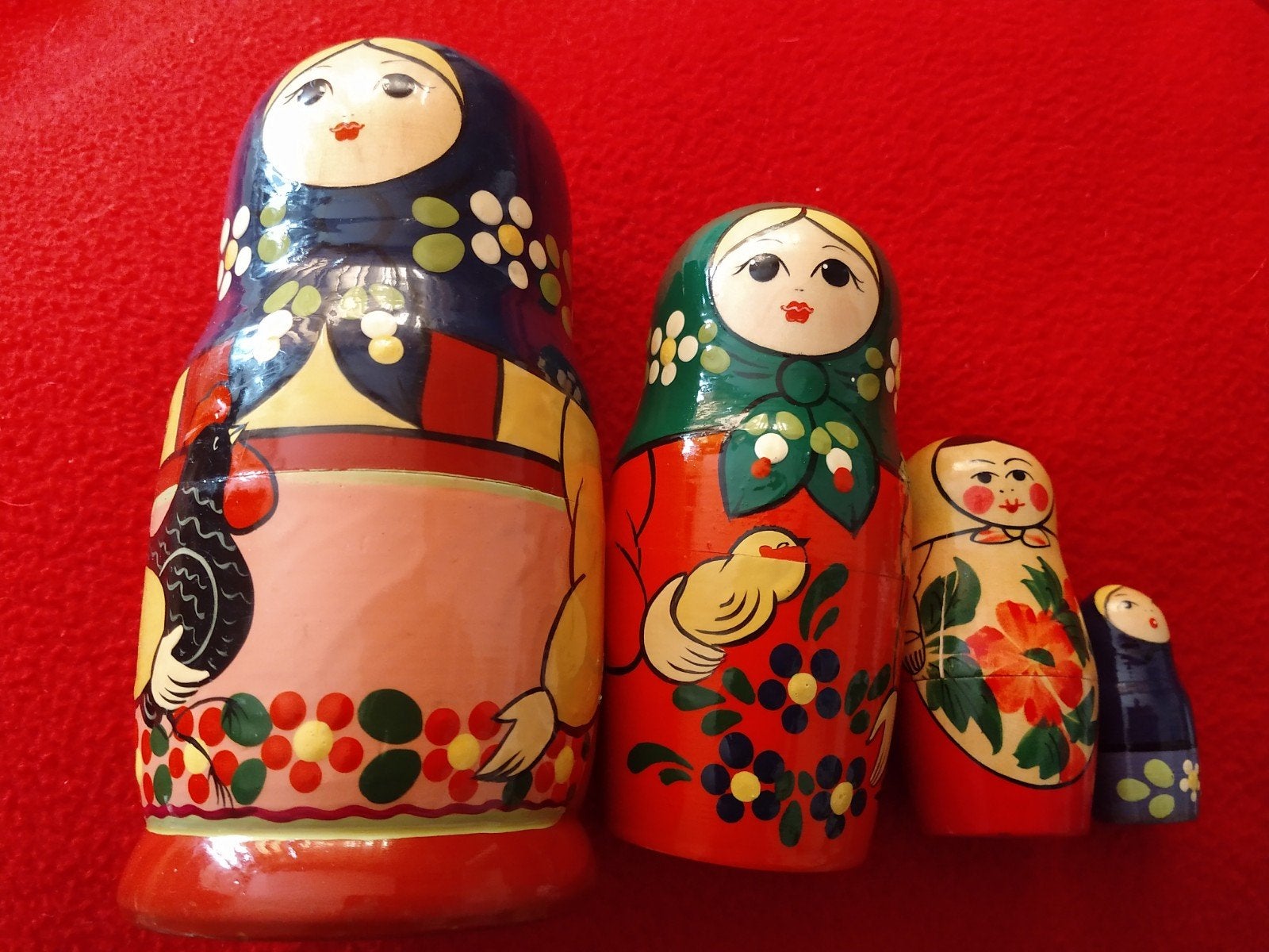 Vier vintage matroesjka, Ophalen of Verzenden, Zo goed als nieuw, Dier