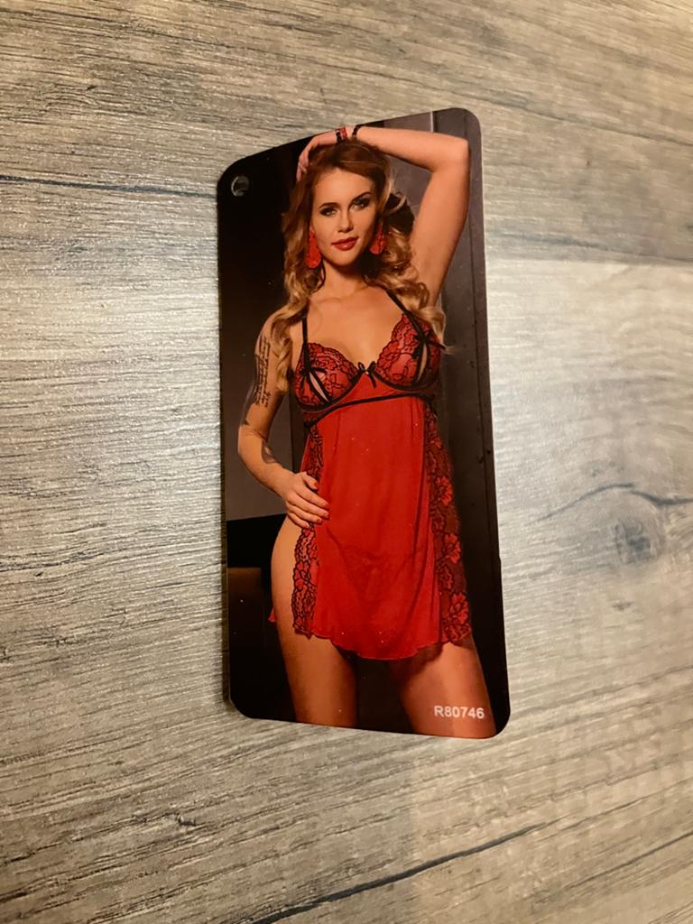 Verleidelijke Rode Nachthemd Set met Open Kruis String, Ophalen of Verzenden, Rood, Nachtkleding