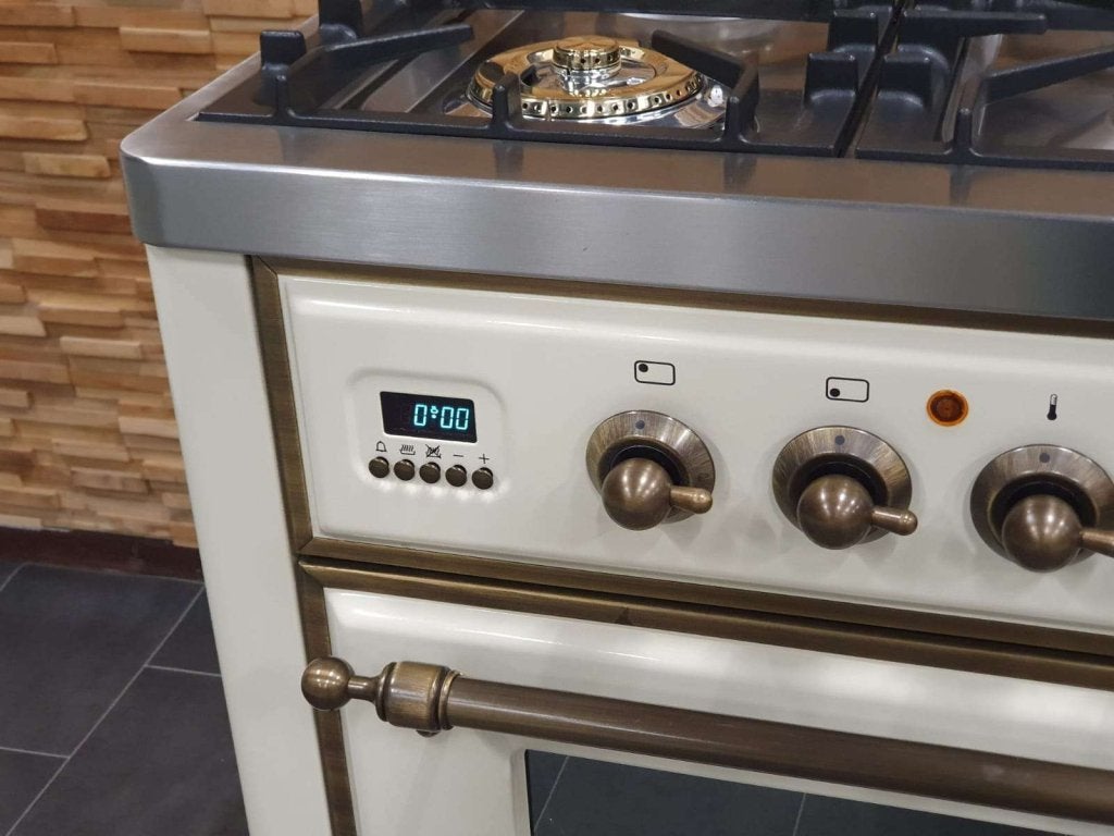 Boretti Majestic Fornuis 91cm crème & oud koper GASOVEN 6pit, Witgoed en Apparatuur, Niet ingevuld, 60 cm of meer, Niet ingevuld