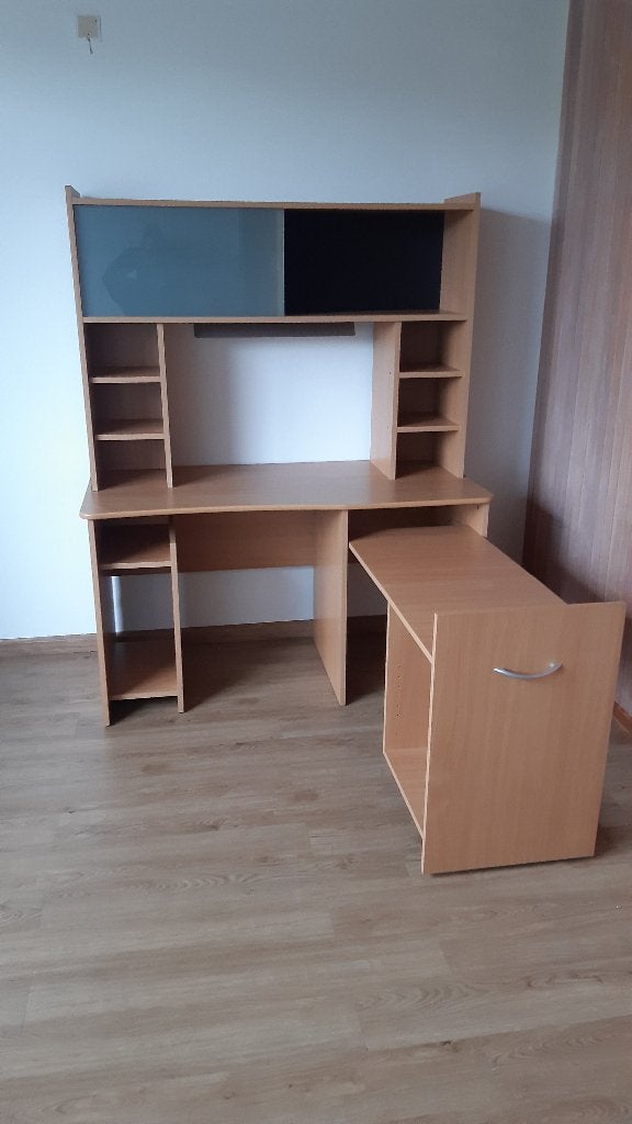 Bureau met opbouw (Lees omschrijving goed !!), Ophalen, Opbergruimte, Gebruikt, 137 cm