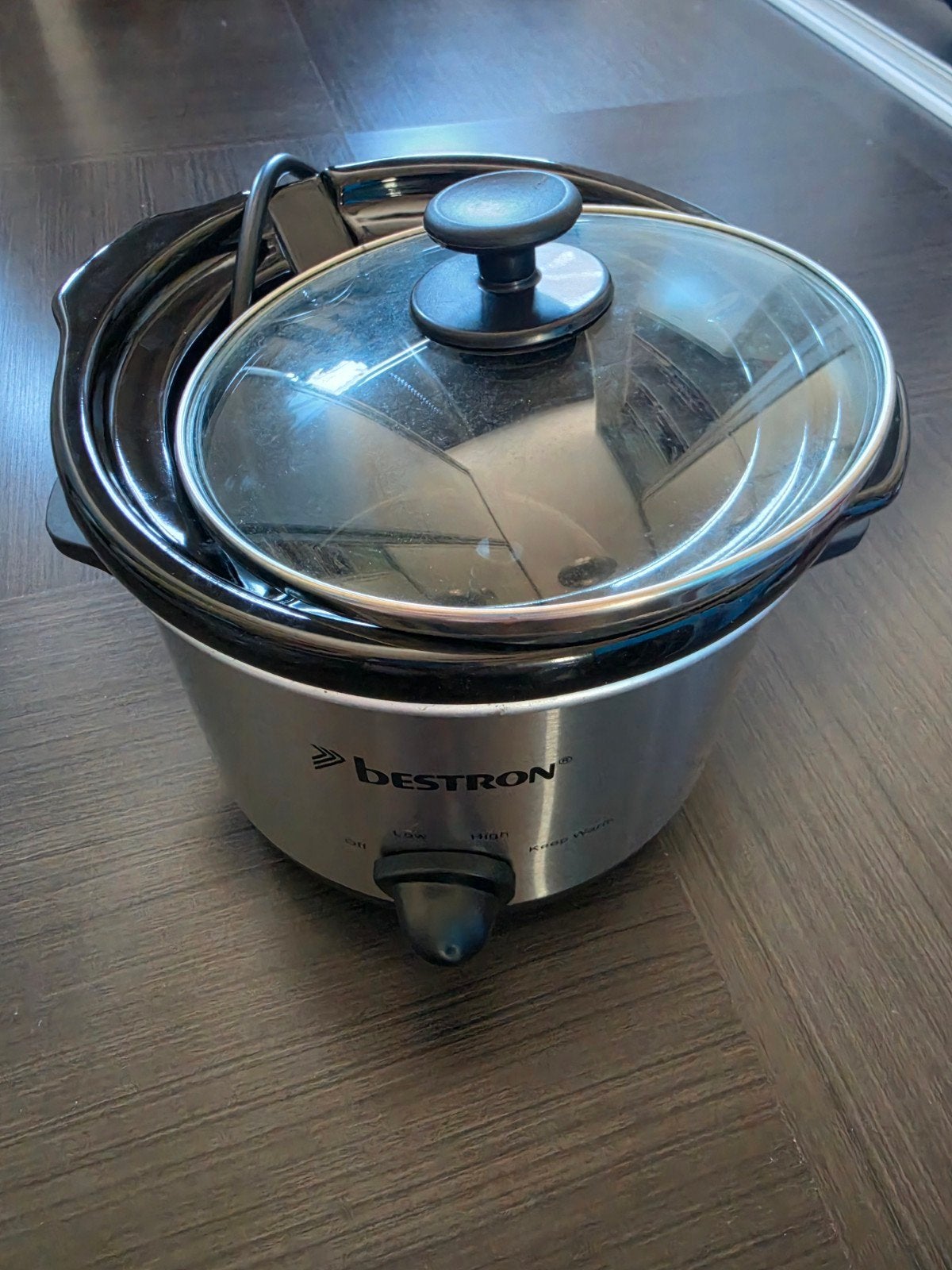 Bestron Slowcooker 1.5L - Zilver/Zwart, Ophalen of Verzenden, Zo goed als nieuw