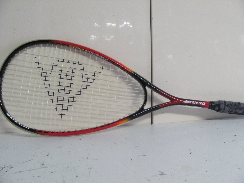 squashracket van Dunlop de power plus, Ophalen of Verzenden, Zo goed als nieuw, Racket, Met hoes