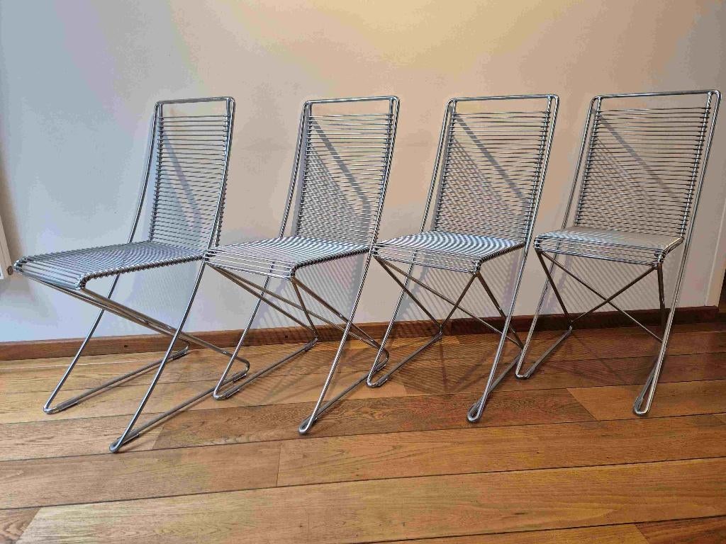 4 stuks Vintage Till Behrens Kreuzschwinger stoelen, Ophalen, Gebruikt, Overige kleuren, Vier