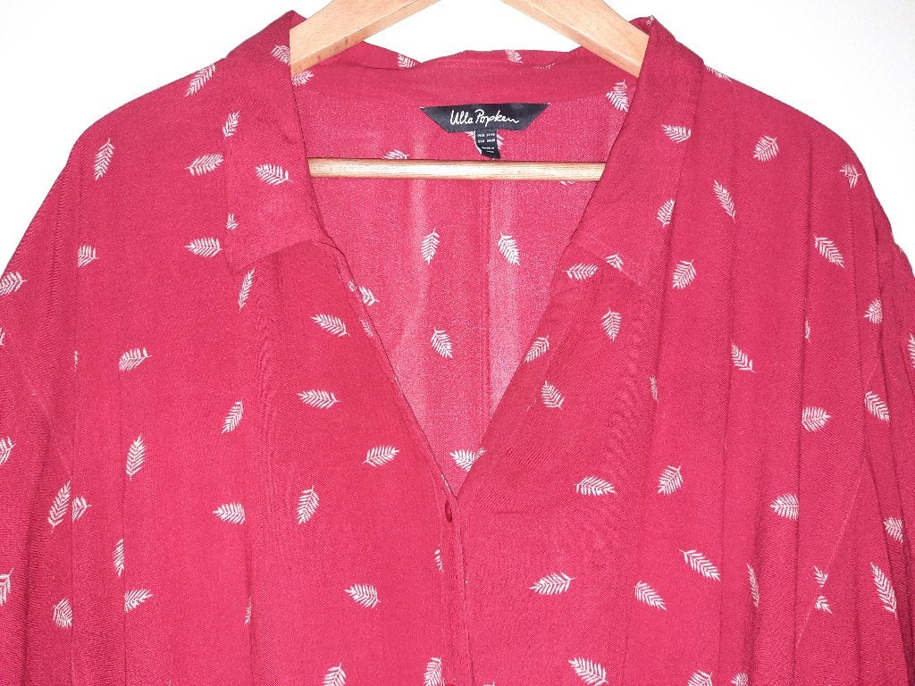 Als nieuw! rode doorknoopjurk Ulla Popken mt 54-56, Jurk, Ulla Popken, Ophalen of Verzenden, Zo goed als nieuw