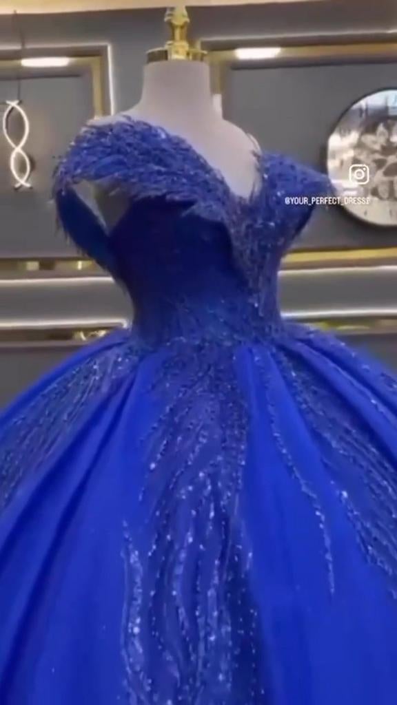 Prachtige Koningsblauwe Baljurk met Glitterdetails, Kleding | Dames, Ophalen of Verzenden
