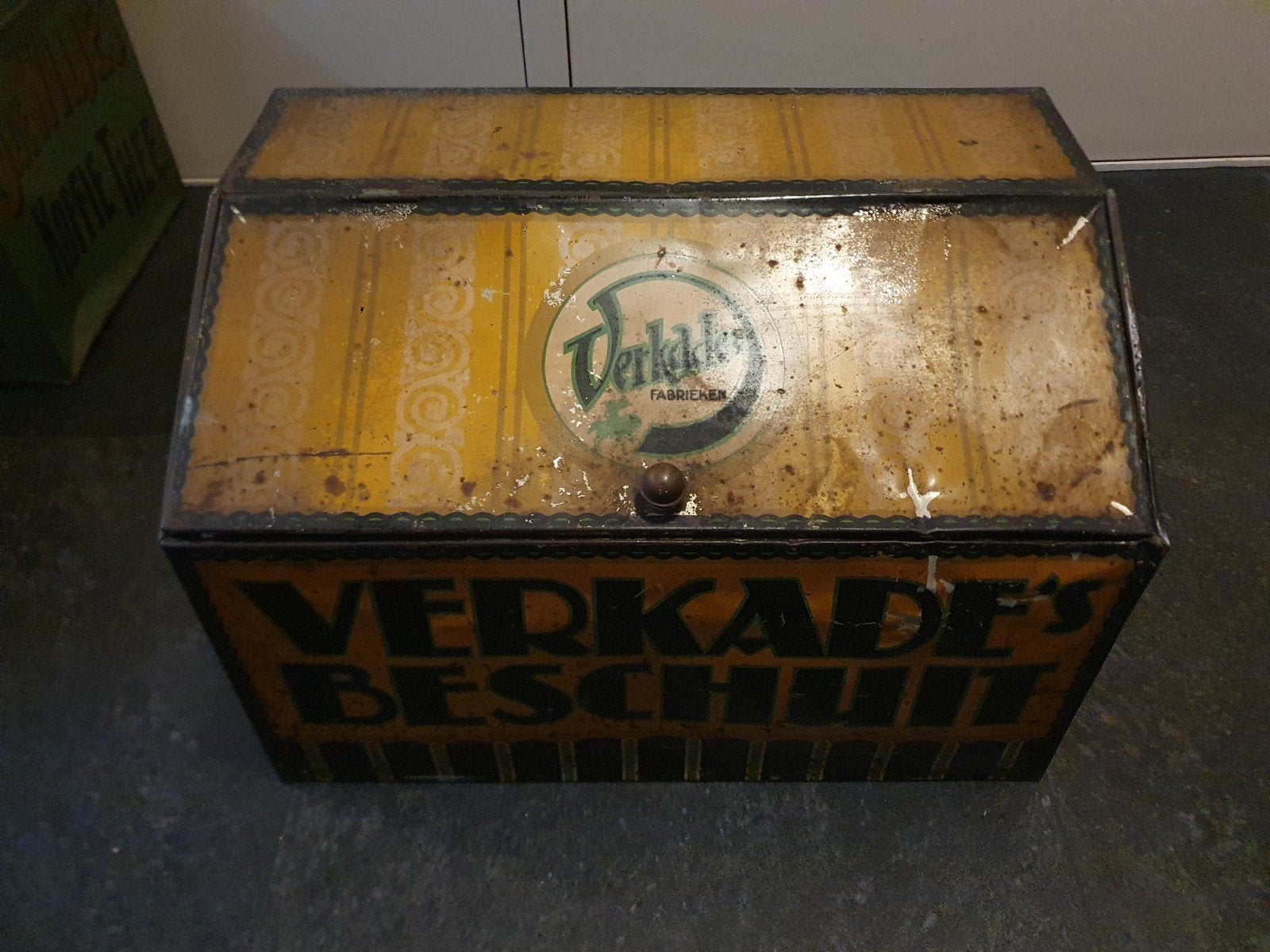oud verkade beschuit blik, Ophalen, Gebruikt, Koek(jes), Verkade