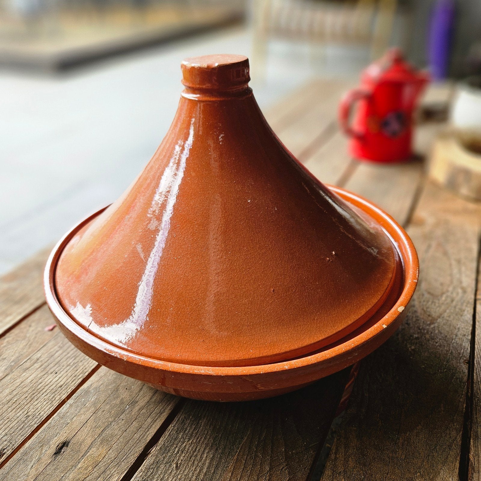 Tajine - 28cm Marokkaanse Kookpot, Overige typen, Ophalen of Verzenden, Zo goed als nieuw, Steen/keramiek