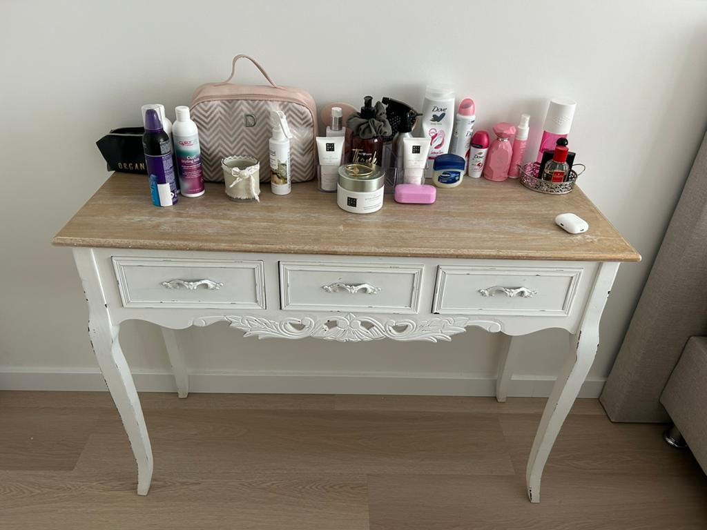 Vintage kaptafel / make-up tafel met 3 lades, Ophalen, Gebruikt, 50 tot 100 cm, Minder dan 100 cm