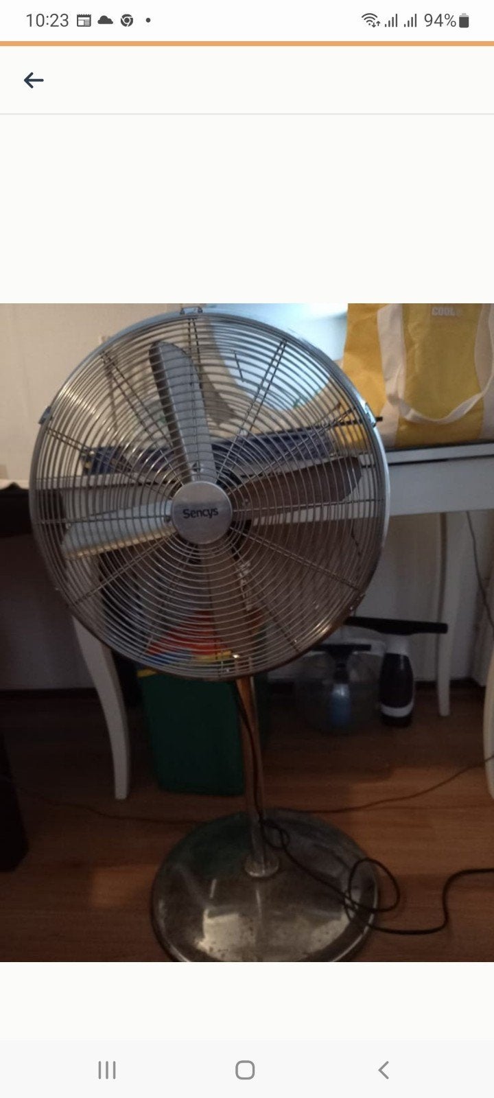 Mooie vintage look statie ventilator, Witgoed en Apparatuur, Ventilatoren, Ophalen, Zo goed als nieuw, Statiefventilator
