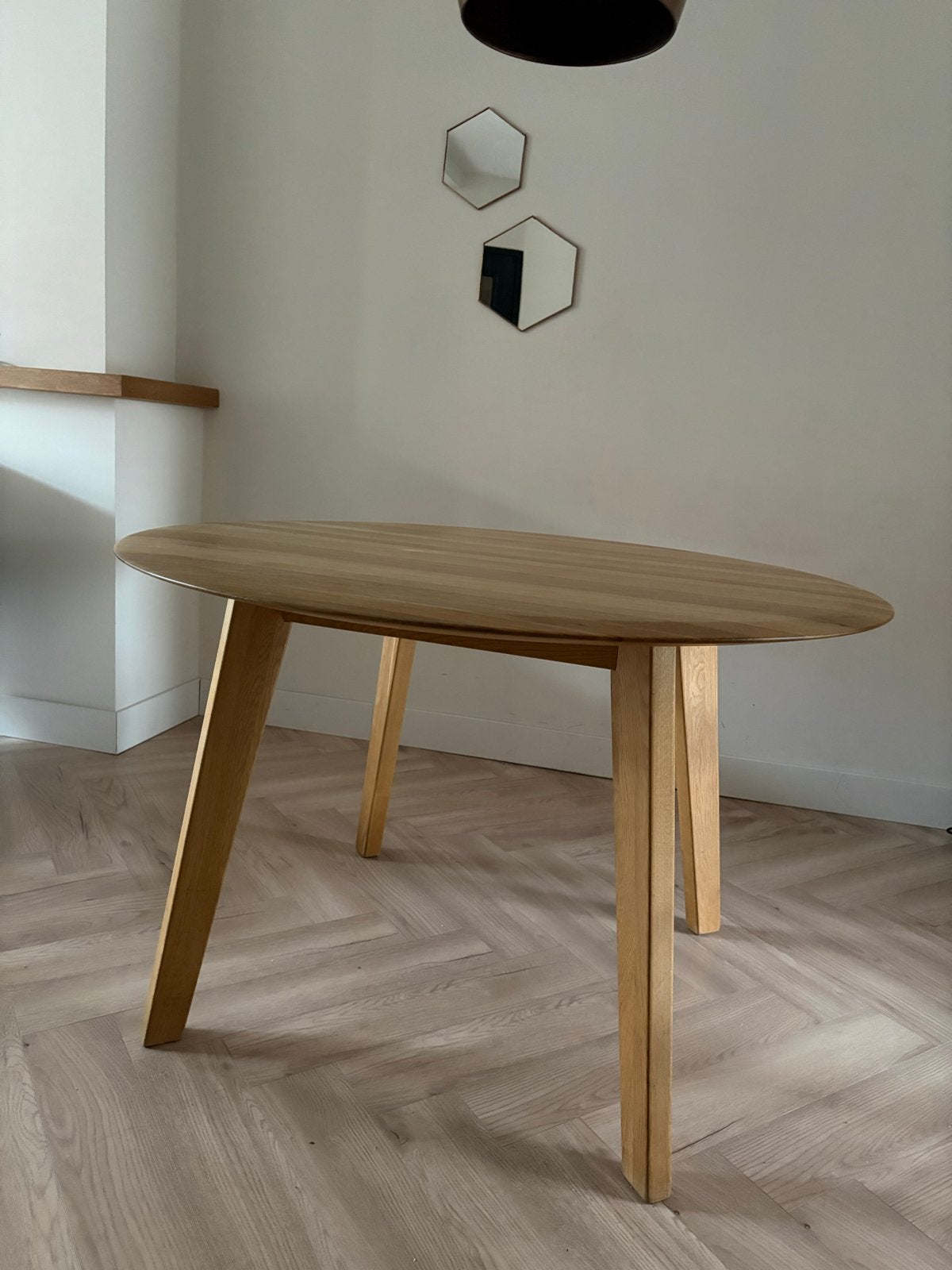 Sav & Økse Samt Eiken Ronde Tafel - Zo goed als nieuw, Ophalen, 100 tot 150 cm, Zo goed als nieuw, Vier personen