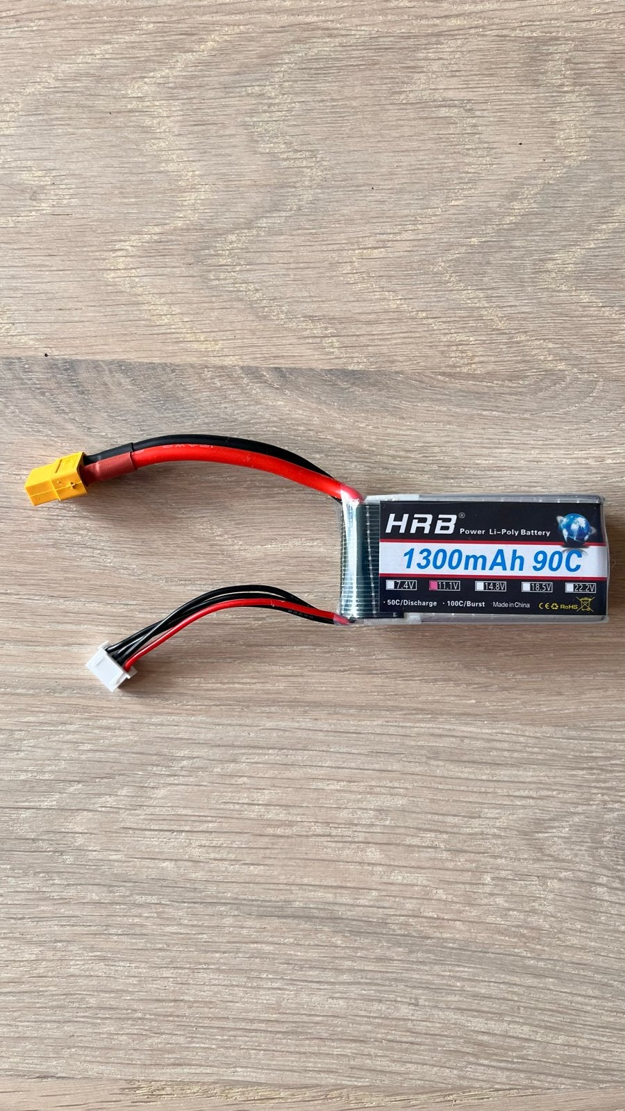 HRB Li-Po Batterij 1300mAh 90C - RC Onderdeel, Gebruikt, Onderdeel, RTR (Ready to Run), Ophalen