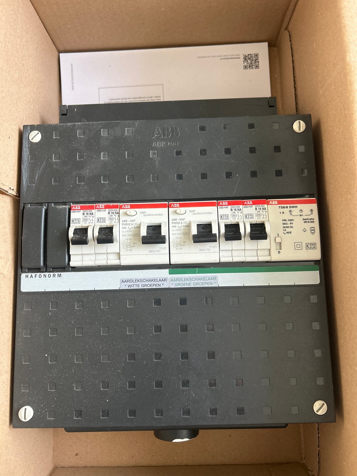 ABB Hafonorm Groepenkast met Aardlekschakelaars, Ophalen of Verzenden, Gebruikt, ABB, Groepenkast
