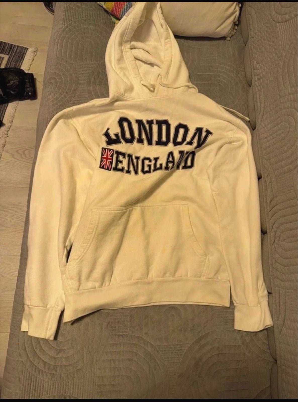 Witte hoodie met 'London England' opdruk, Ophalen of Verzenden, Gedragen