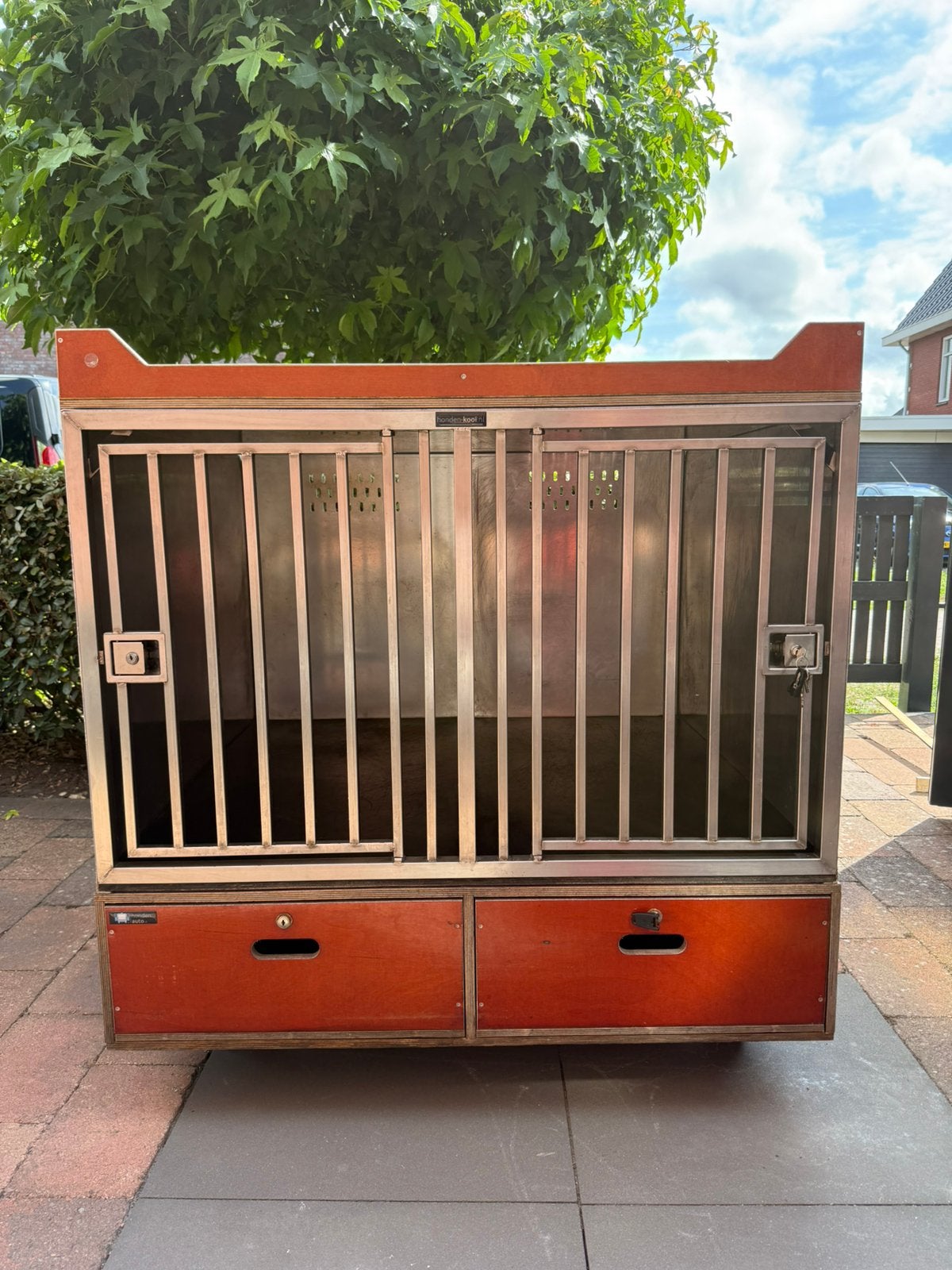 2 vaks hondenkennel met ladeblok en bovenbak, Dieren en Toebehoren, Ophalen, Hondenkennel, 100 cm of meer, 110 cm of meer