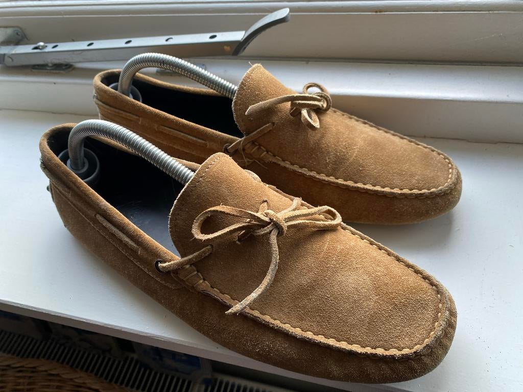 Aurelien Italiaanse 43 carshoes mocassins met noppenzool, Verzenden, Zo goed als nieuw, Bruin, Espadrilles of Moccasins