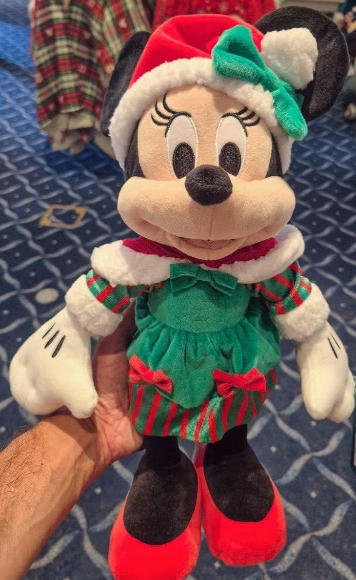 Disneyland Parijs Minnie kerst pluche, Ophalen of Verzenden, Mickey Mouse, Nieuw, Knuffel