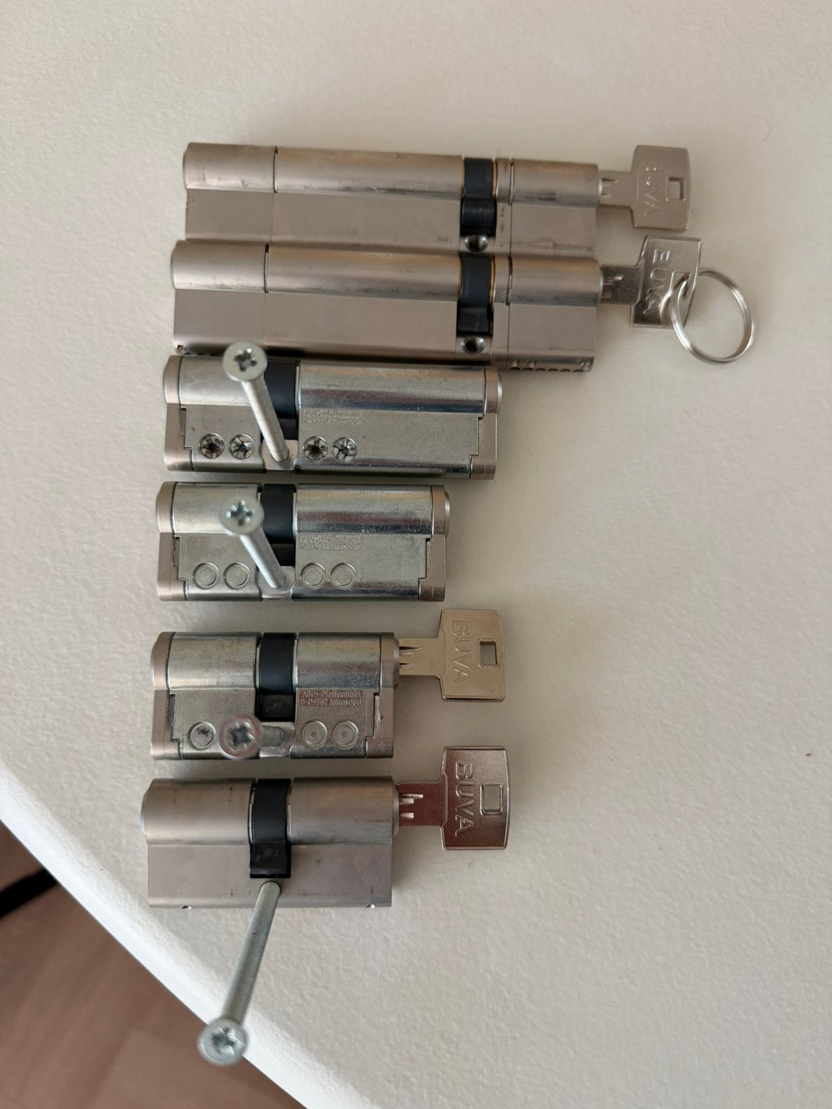 6 nieuwe cilindersloten BUVA, Doe-het-zelf en Verbouw, Ophalen, Zo goed als nieuw, Rvs, Slot