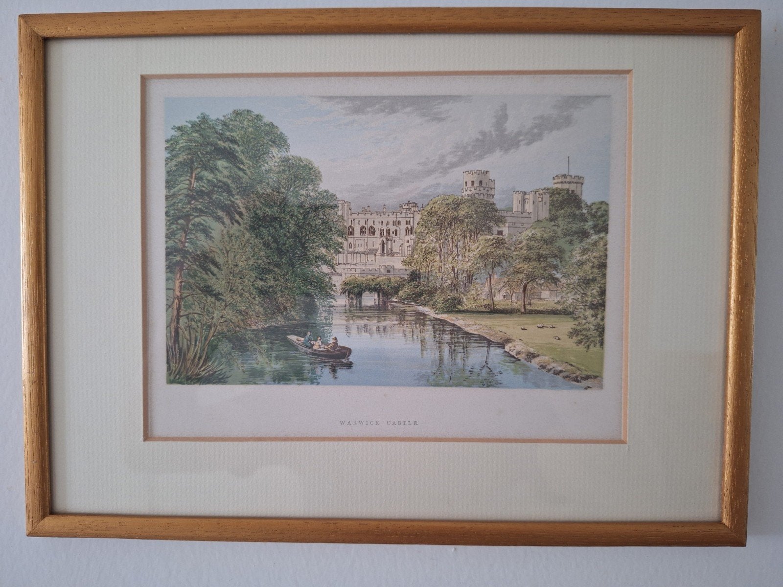 Warwick castle  oude Engelse prent van A.F.Lydon, Antiek en Kunst, Kunst | Schilderijen | Klassiek, Achter glas, Ophalen of Verzenden