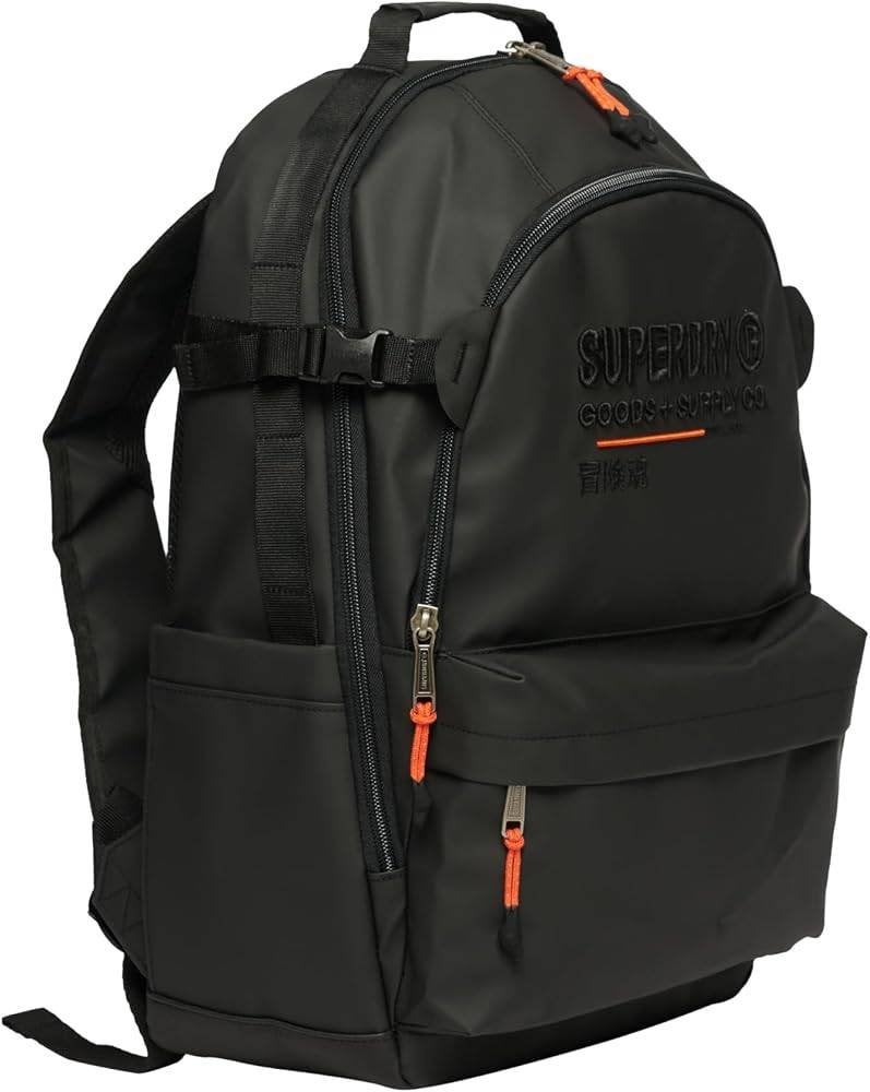 Superdry Tarp Utility Rugzak -Zwart/Oranje-ZGAN!, 25 tot 40 cm, Ophalen of Verzenden, Zo goed als nieuw, Waterdicht