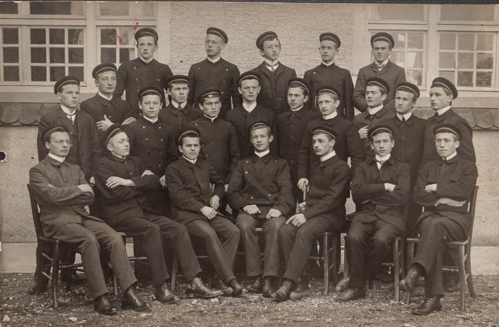 Studenten in uniform 1900 - 1910, Verzamelen, Gebruikt, Verzenden, Foto, Voor 1940