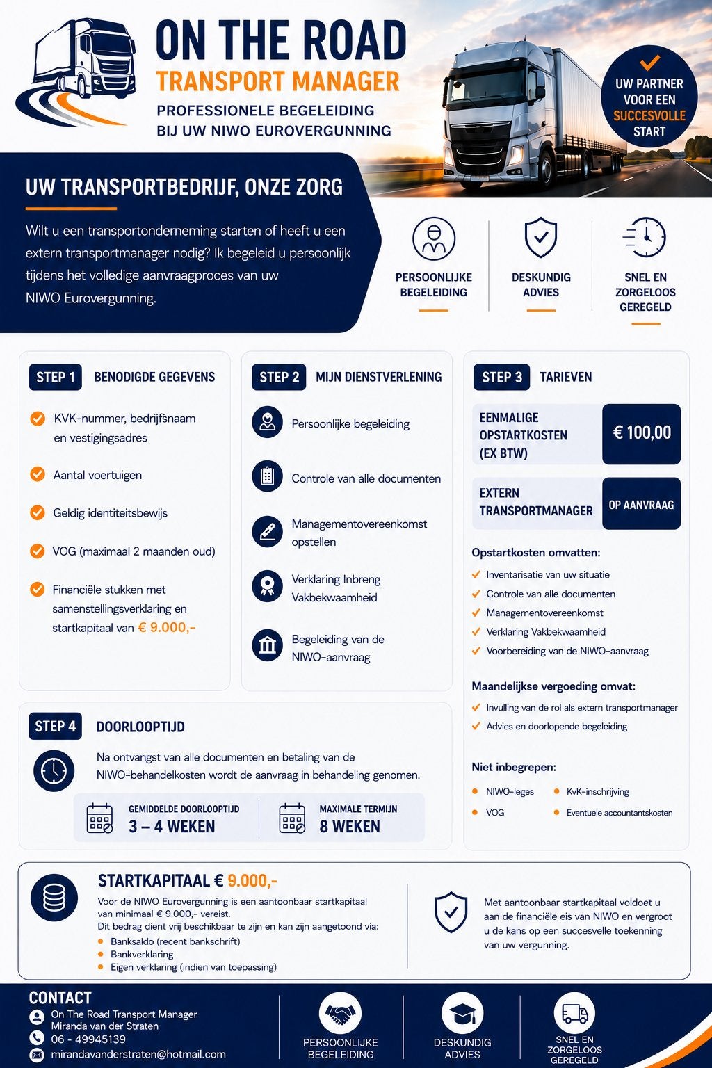 NIWO vergunning nodig? Transportmanager met vakbekwaamheid, Koeriersdiensten