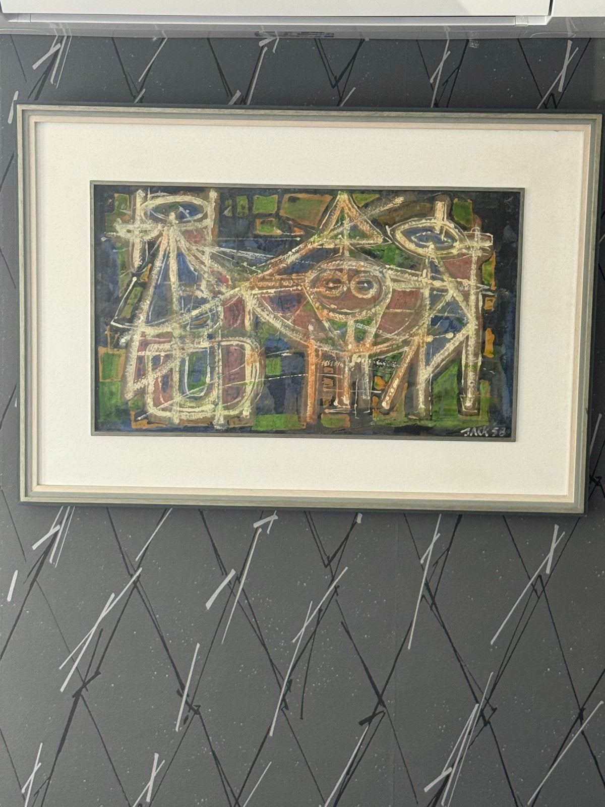 Abstract Schilderij 'JACK 58' - Uniek Kunstwerk, Ophalen, Abstract, Overige materialen, Gesigneerd