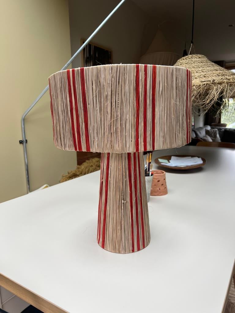 Lamp Raffia Stripe Orange M van Pole to Pole, Ophalen, Rond, Nieuw, 50 cm of meer