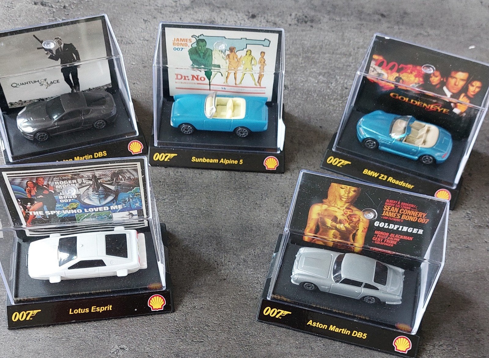 James Bond 007 Shell Collectie - 5 Miniatuur Auto's, Ophalen