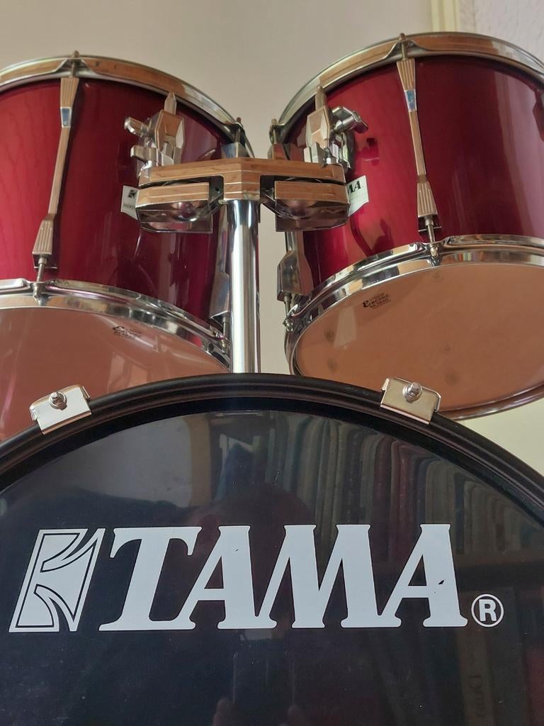TAMA Rockstar 1993 wine red shellset / Byzance 18" china, Muziek en Instrumenten, Ophalen, Gebruikt, Tama