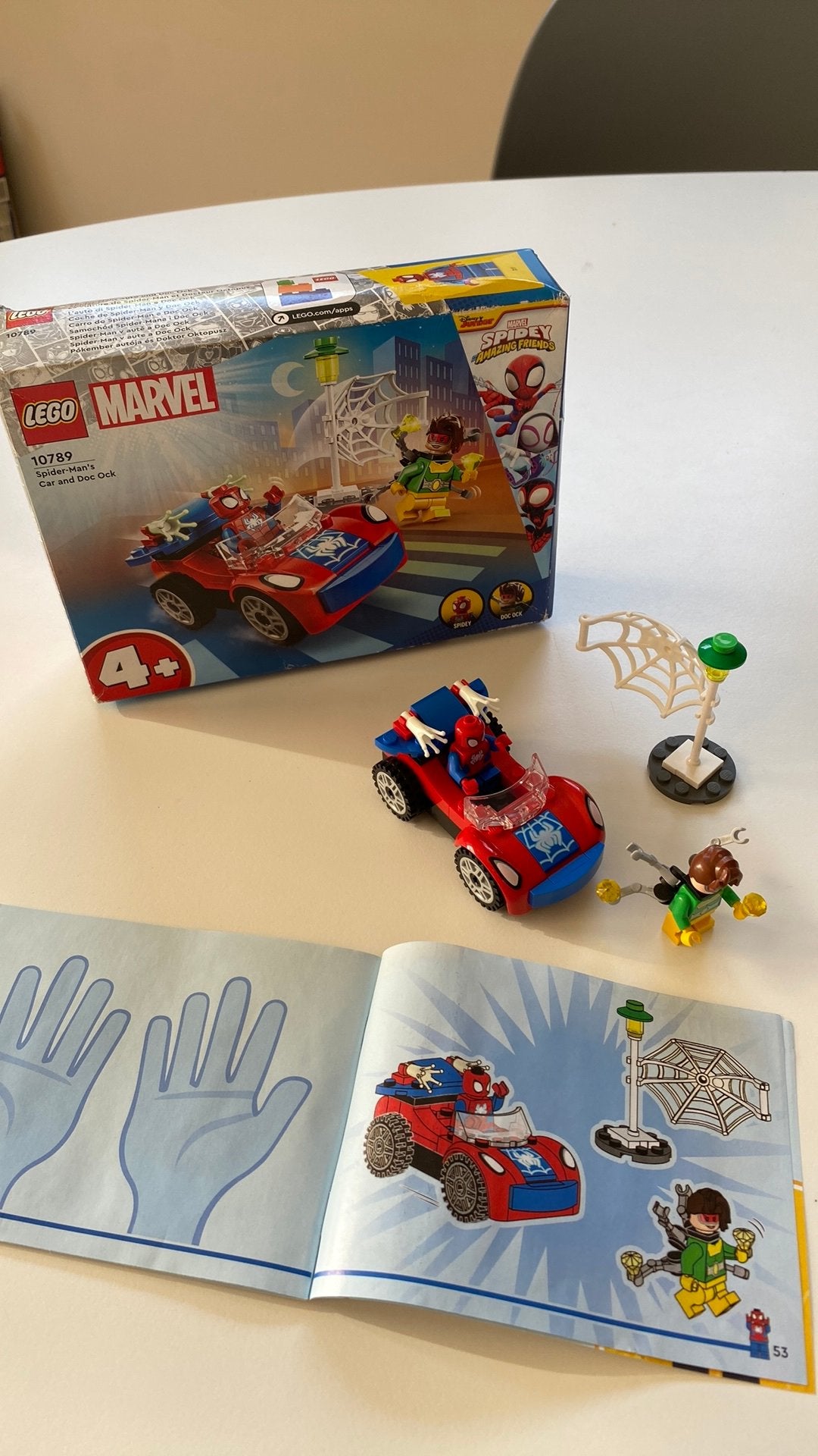Complete set Lego Marvel 10789 spider-man’s car and doc ock, Inclusief instructies, Gebruikt, Marvel, Lego