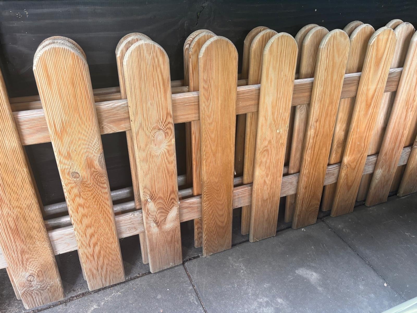 Houten tuinhekjes, zware kwaliteit, 60 cm hoog, Ophalen, Zo goed als nieuw, Hout, Tuinhek