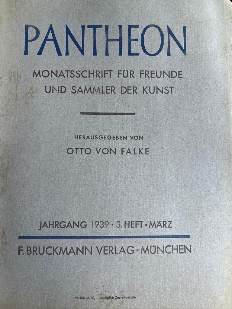 ‘39/3 Pantheon: Maandschrift voor Kunstvrienden - Maart 1939, Ophalen of Verzenden, Gelezen, Schilder- en Tekenkunst