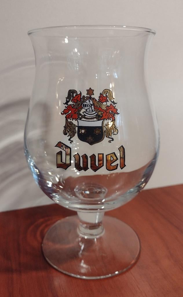 Duvel Glas “Wapenschild” met gouden letters, jaren ‘90. (I2), Verzamelen, Biermerken, Ophalen of Verzenden, Gebruikt, Glas of Glazen