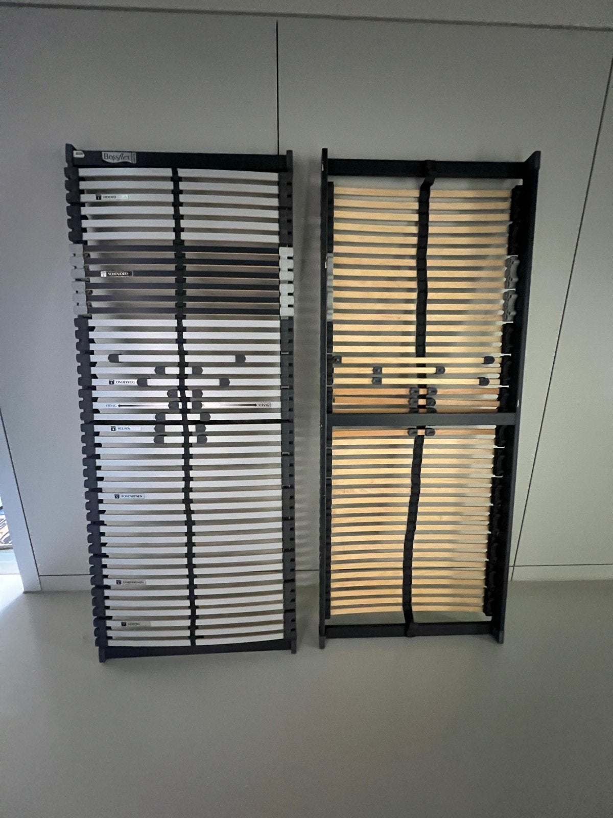 Bossflex 190x80 lattenbodems (2 stuks), Ophalen, Gebruikt, Eenpersoons, Zwart