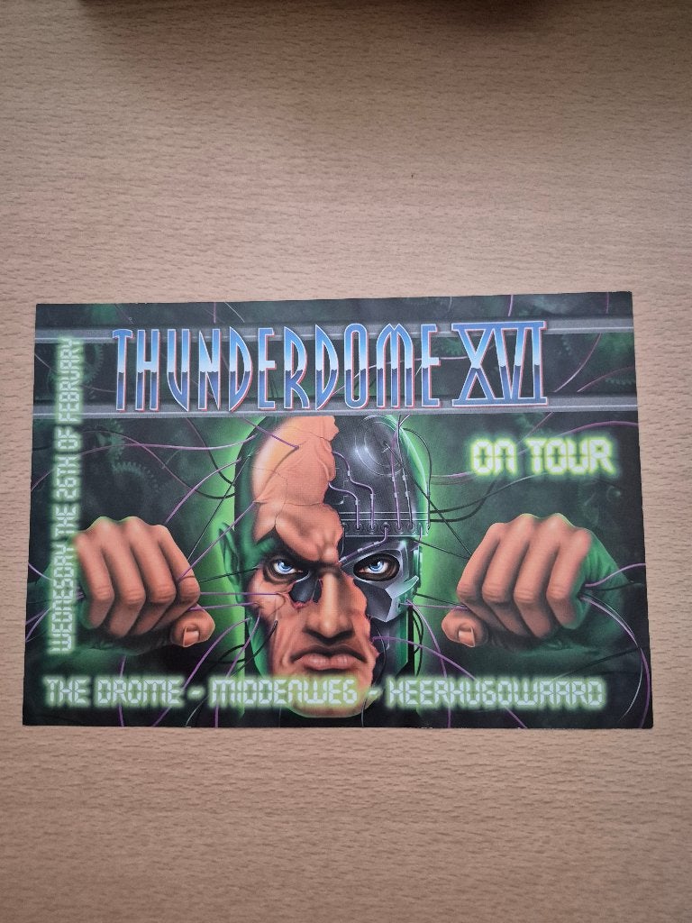 Thunderdome XVI On Tour Flyer - Zeldzaam verzamelobject, Gebruikt, A4 of kleiner, Rechthoekig Liggend, Ophalen of Verzenden