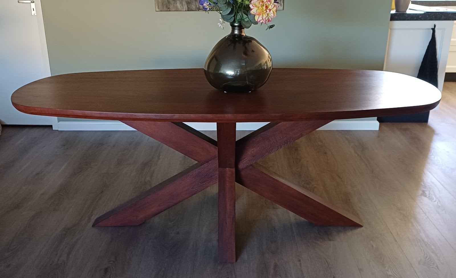 Prachtige nieuwe eiken eettafel - 200x90 cm, Ophalen, Eikenhout, 50 tot 100 cm, Ovaal
