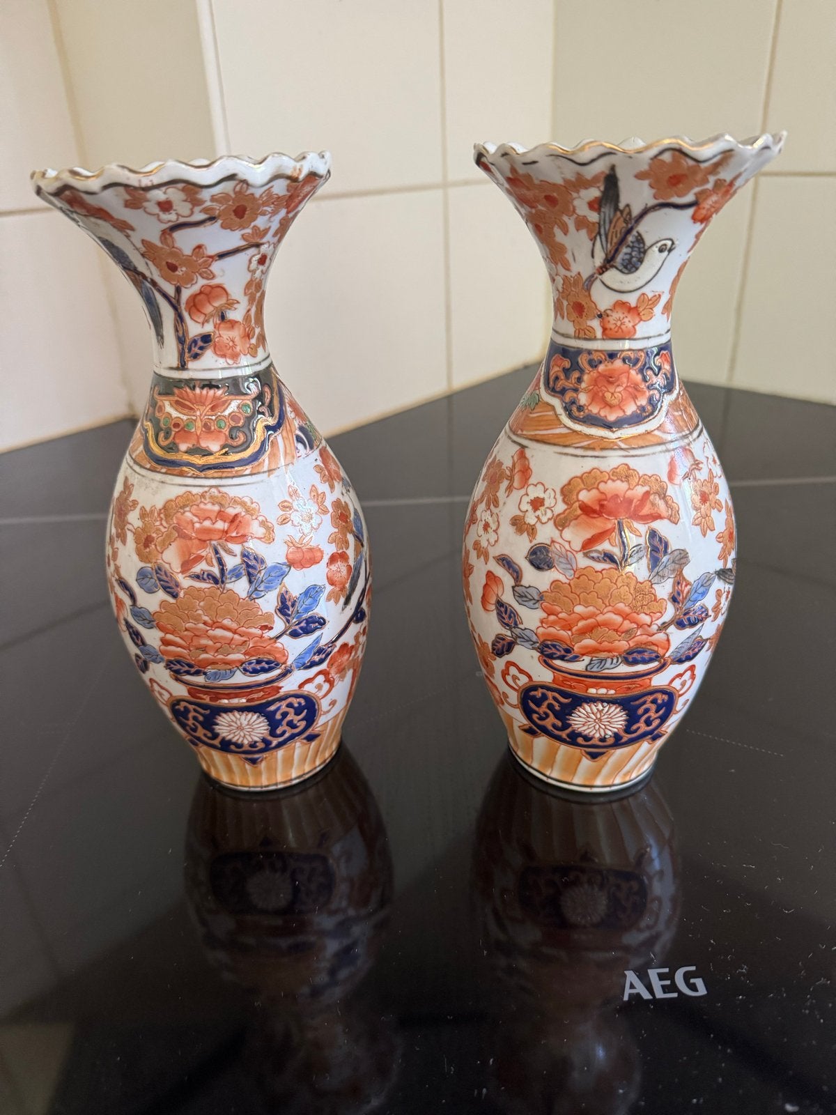 Prachtig paar Japanse Imari vazen, handgeschilderd, Antiek en Kunst, Antiek | Vazen, Ophalen