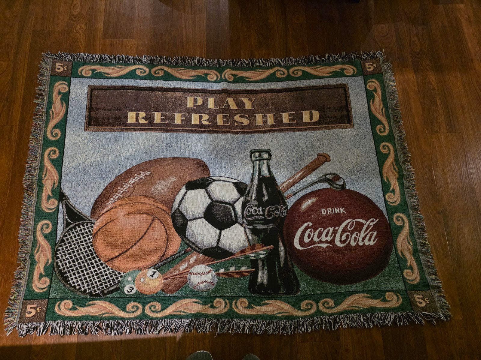 Vintage Coca-Cola Sport kleed - 'Play Refreshed' 180 x 130, Ophalen of Verzenden, Gebruikt