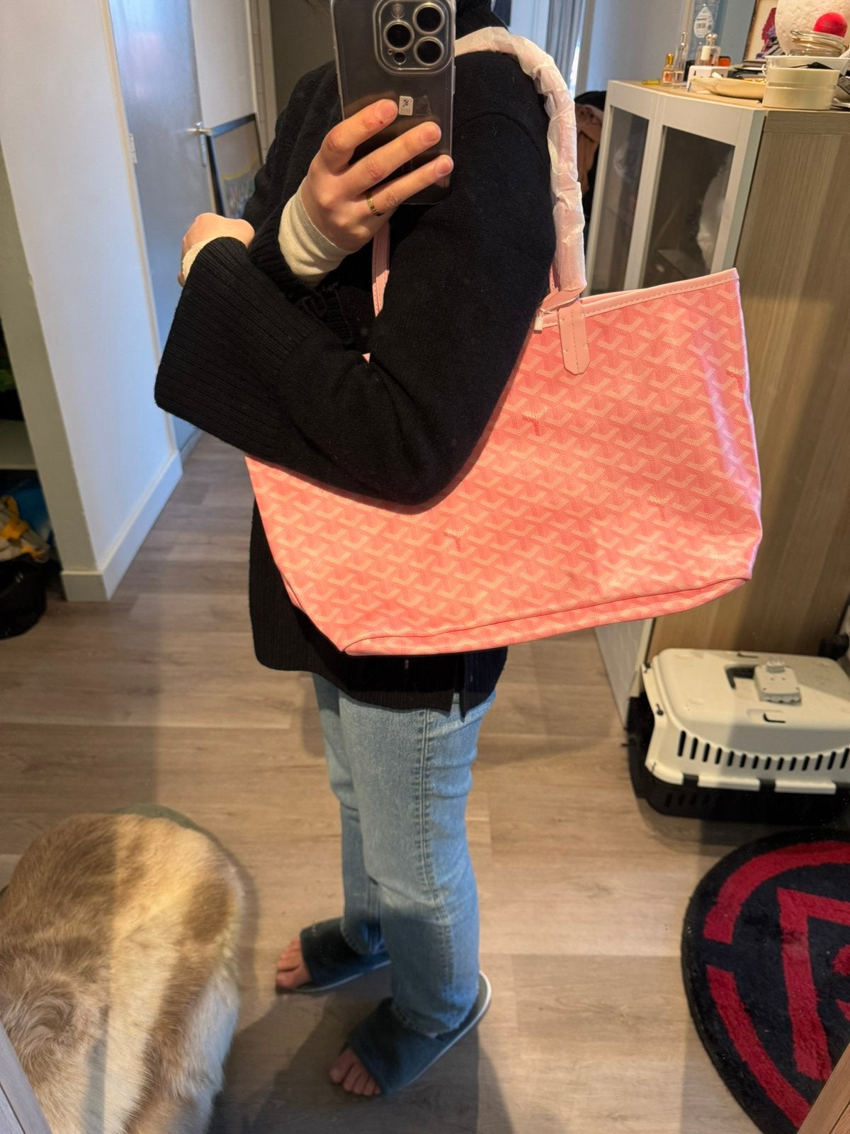 Goyard Bag Pink Medium Canvas Tote Bag, Ophalen of Verzenden, Nieuw, Roze, Shopper