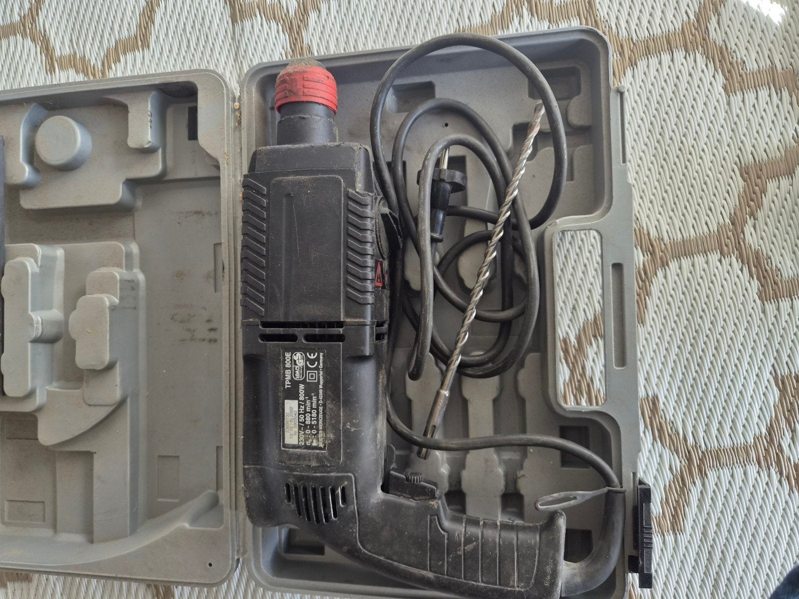 TMB 800E Boorhamer - 800W met koffer en accessoires, Boor- en/of Breekhamer, Ophalen of Verzenden, Klopboormechanisme, Gebruikt