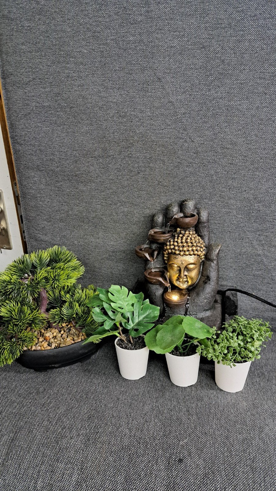Kamer boeddha fontein met kunstplantjes, Ophalen of Verzenden