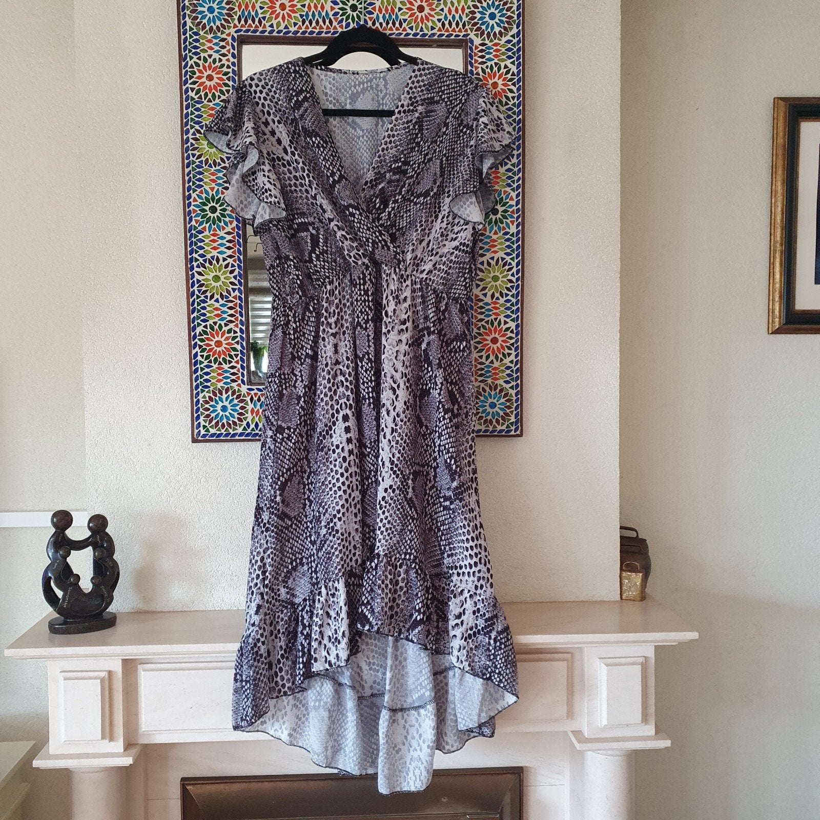 made in Italy prachtige jurk maat xl, Ophalen of Verzenden, Zo goed als nieuw, Maat 46/48 (XL) of groter, Onder de knie