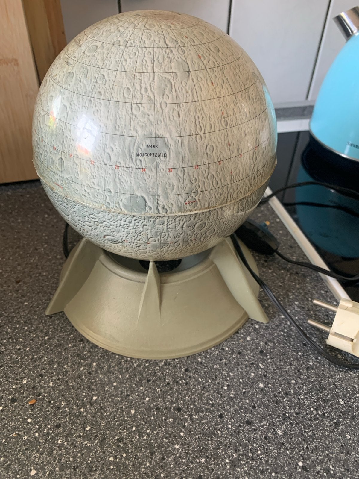 Vintage Maanbolletje / Lunar Globe met Verlichting, Ophalen of Verzenden, Verlicht, Gebruikt