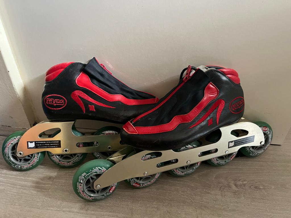 Raps Inline Skeelers - Zwart/Rood, Overige merken, Gebruikt, Inline skates 5 wielen, Kinderen