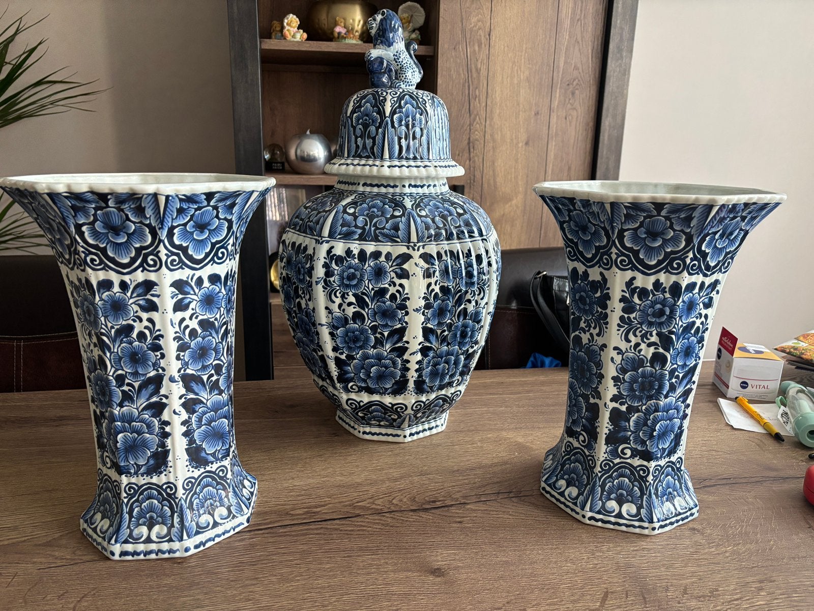 Echt groot Delfts Blauw Kaststel, Antiek en Kunst, Ophalen