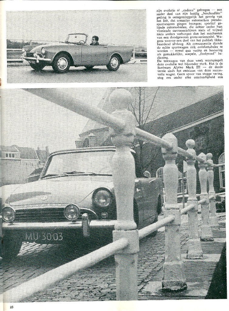 Autovisie test Sunbeam Alpine 1963, Ophalen of Verzenden, Gelezen, Overige merken