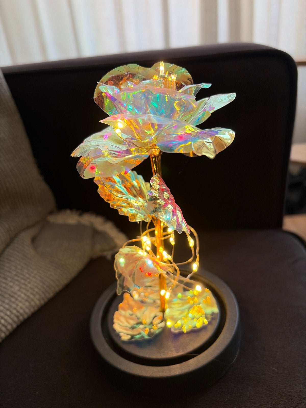 Betoverende Roos met Lichtjes, Meerkleurig, Nieuw, Kunststof, Ophalen of Verzenden
